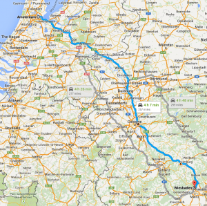Route from Amsterdam to Wiesbaden