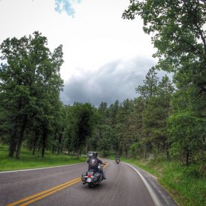 Riding behind Jerrod and Jeremy through the Black Hills